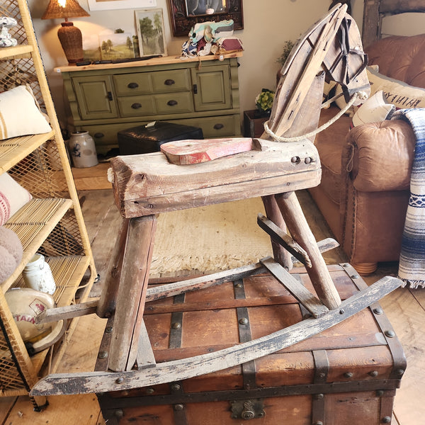 Antique Folkart Rocking Horse