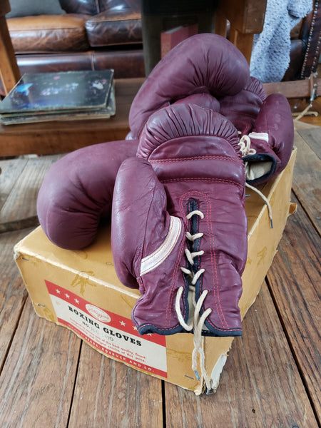 JB Higgins Leather Boxing Gloves with Original Box