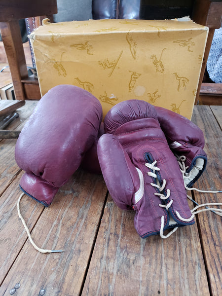 JB Higgins Leather Boxing Gloves with Original Box