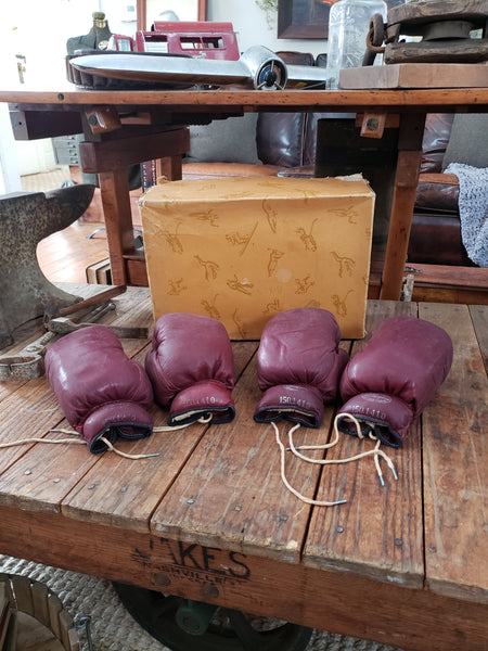 JB Higgins Leather Boxing Gloves with Original Box