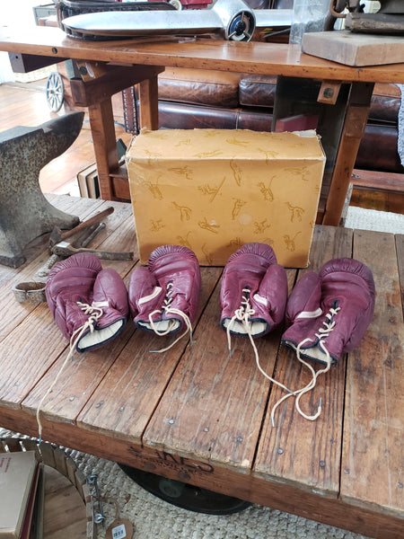 JB Higgins Leather Boxing Gloves with Original Box