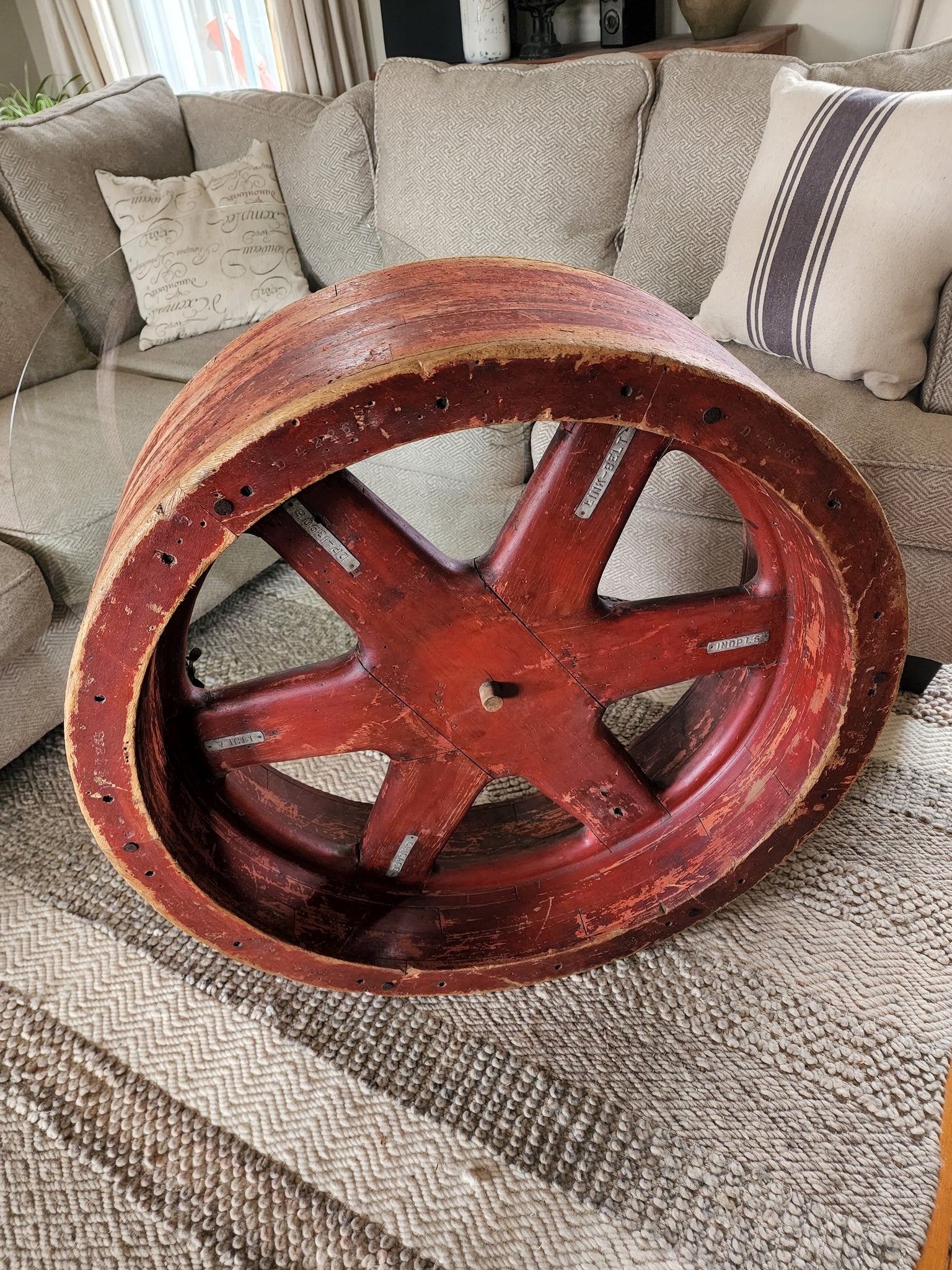 Vintage Wood Gear Coffee Table