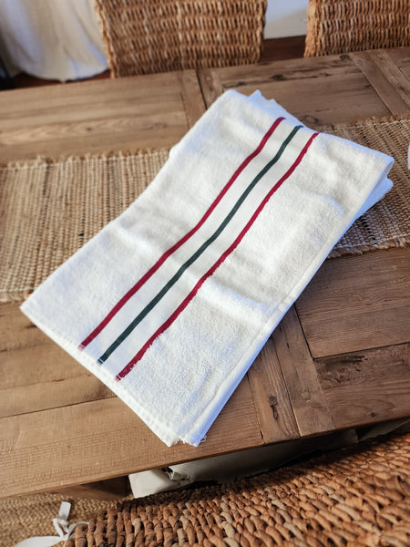 6-Piece Towel Set - Red & Green Stripe