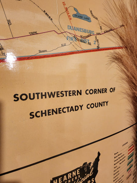 Large Vintage Map of Schenectady, New York