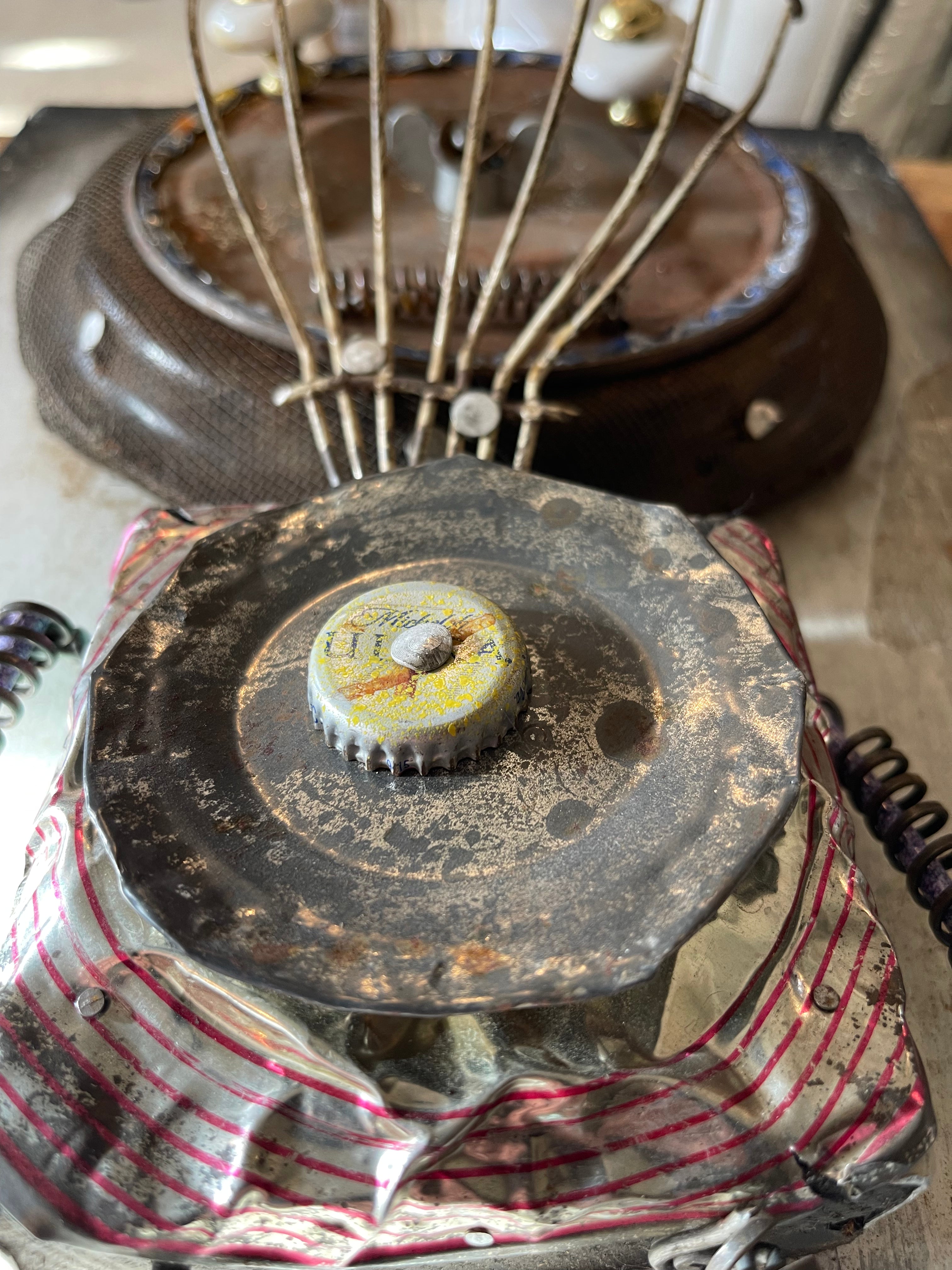 Handcrafted Metal Robot Folk Art Sculpture -2 – Decor by The Olde 1840