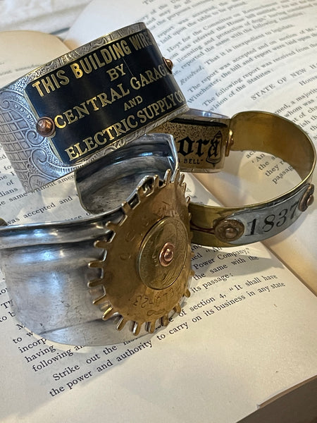 Machine Plate Cuff Bracelet  - Sunburst