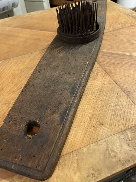 Antique flat comb large flax rake Flax Hechtel Steckigel Farm Tool