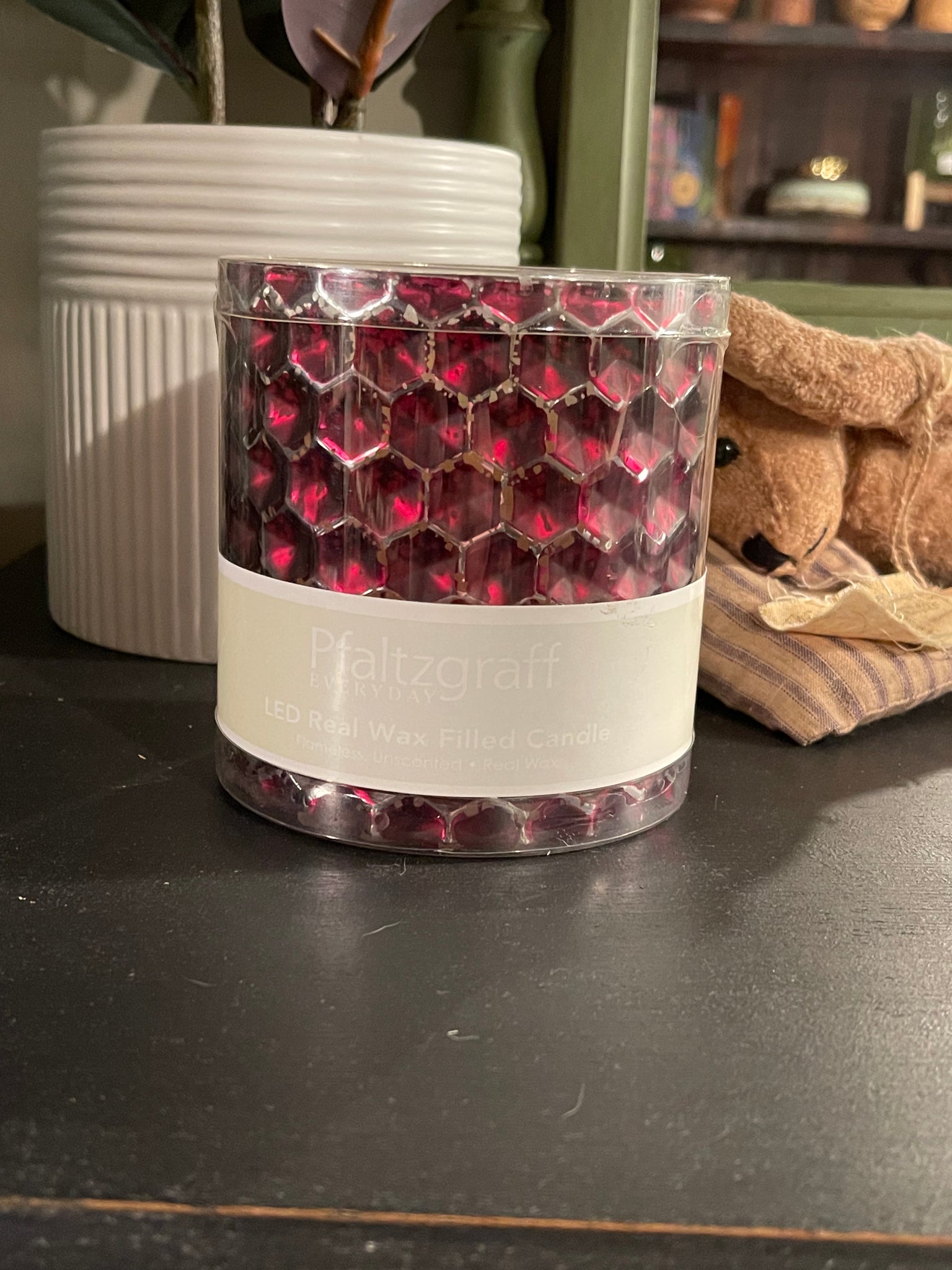 Battery Operated Wax Candle - Red