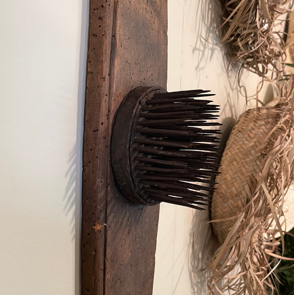 Antique flat comb large flax rake Flax Hechtel Steckigel Farm Tool