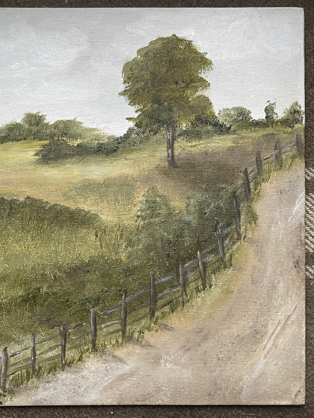 Vintage Countryside Oil Painting – Rustic Landscape Art – Decor by The Olde 1840