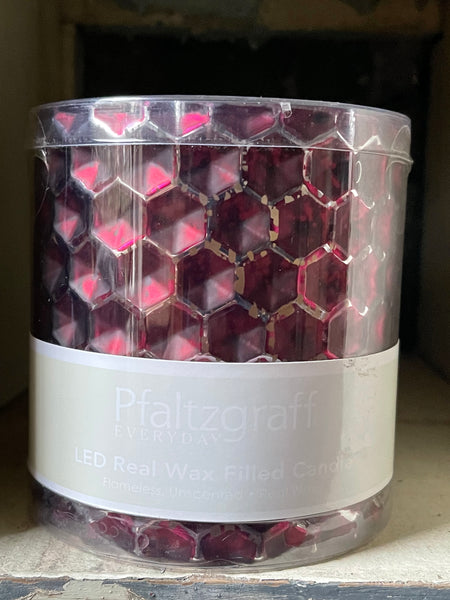 Battery Operated Wax Candle - Red