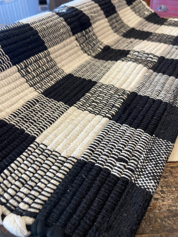 Black and White Checkered Accent Rug