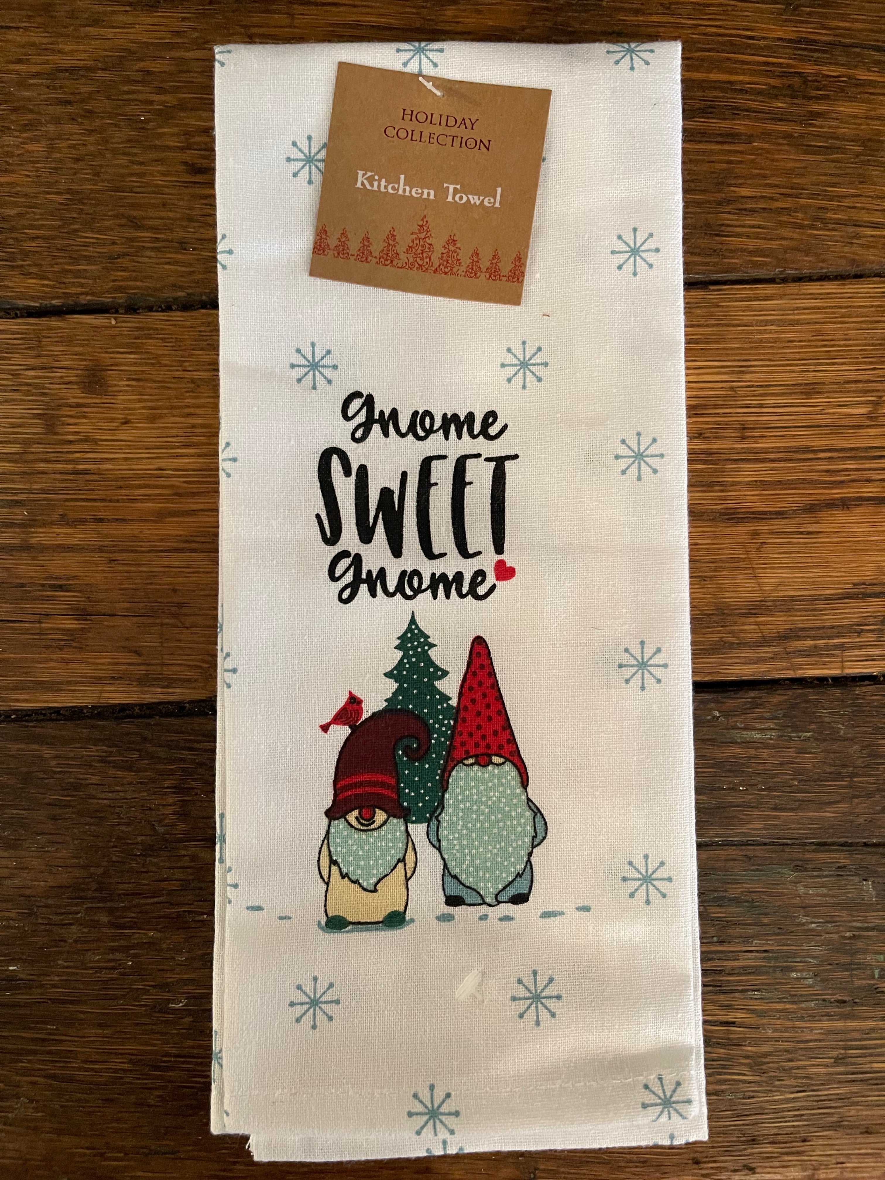 Holiday Collection “Gnome Sweet Gnome” Kitchen Towel – Kitchen Towels by The Olde 1840