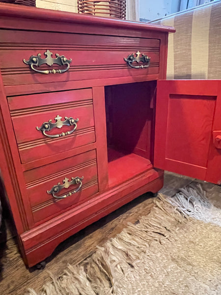 Vintage Side Table with Storage