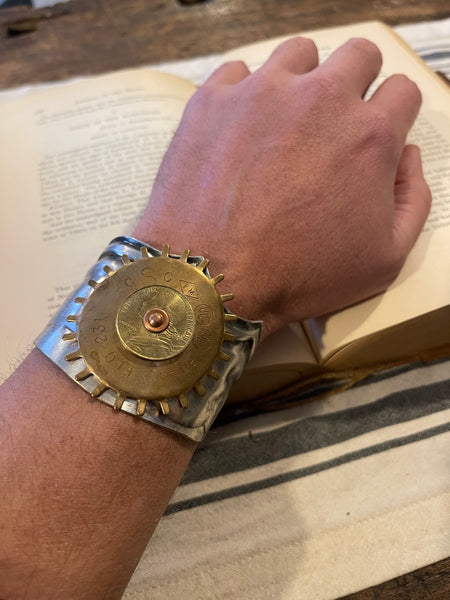 Machine Plate Cuff Bracelet  - Sunburst