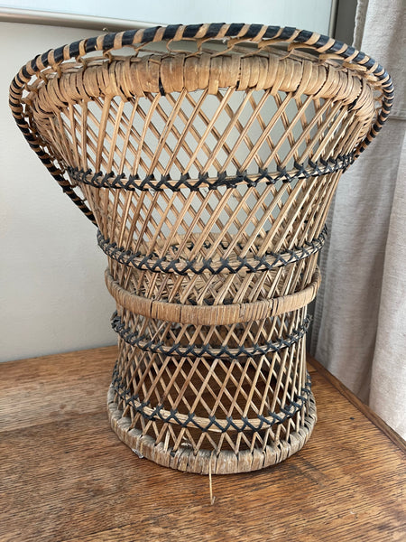 Wicker Peacock Doll/Plant Stand