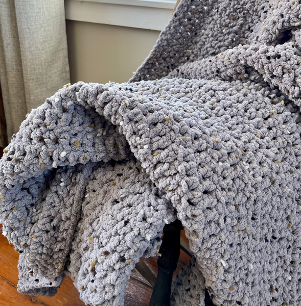Gray Handcrafted Throw