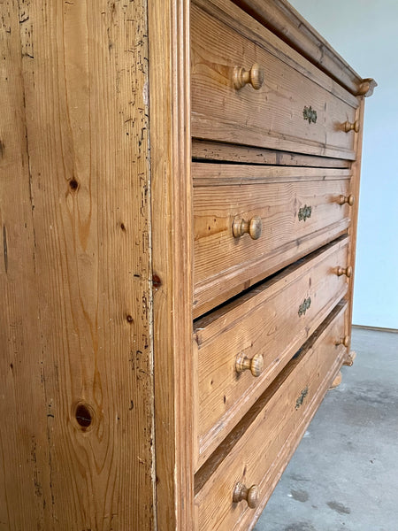 Vintage Natural Pine Step Back Cabinet