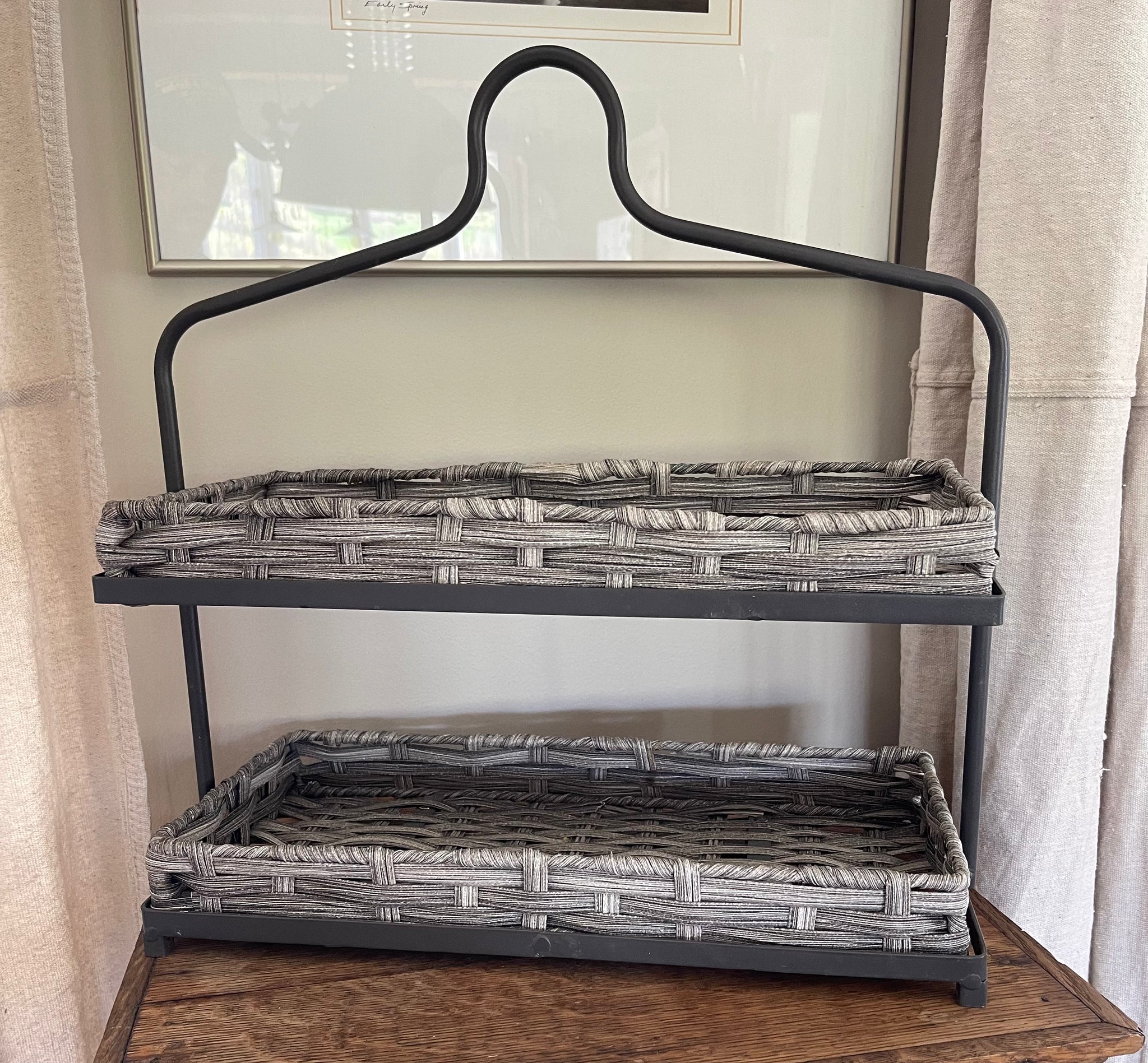 Wicker Two Tier Serving Tray