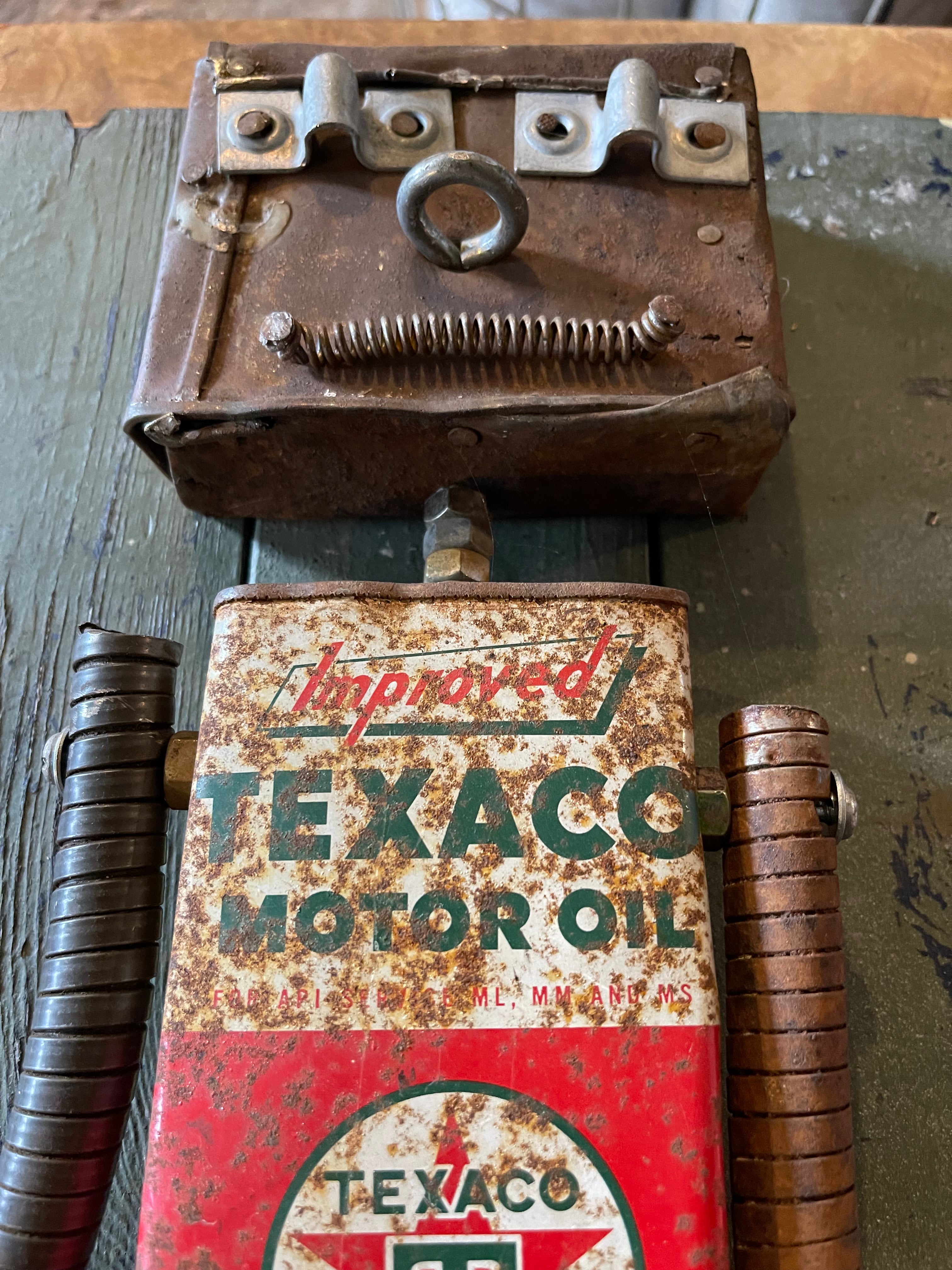 Handcrafted Metal Robot Folk Art Sculpture - 5 – Decor by The Olde 1840