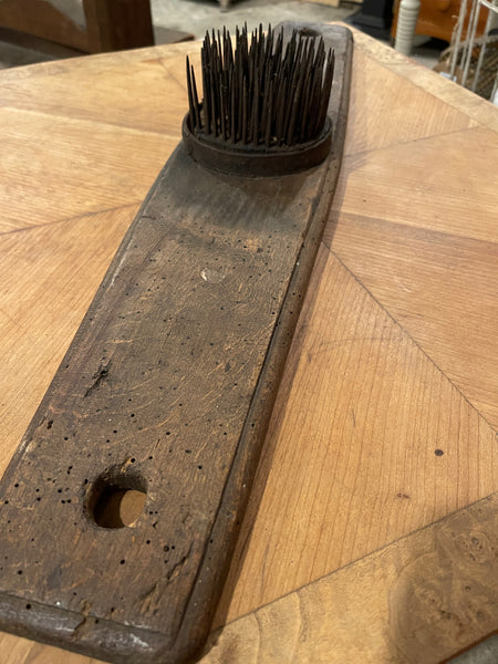 Antique flat comb large flax rake Flax Hechtel Steckigel Farm Tool