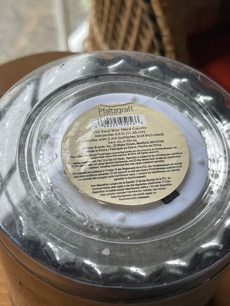 Battery Operated Wax Candle - Light Blue