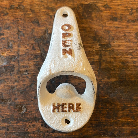 White Cast Iron Bottle Opener