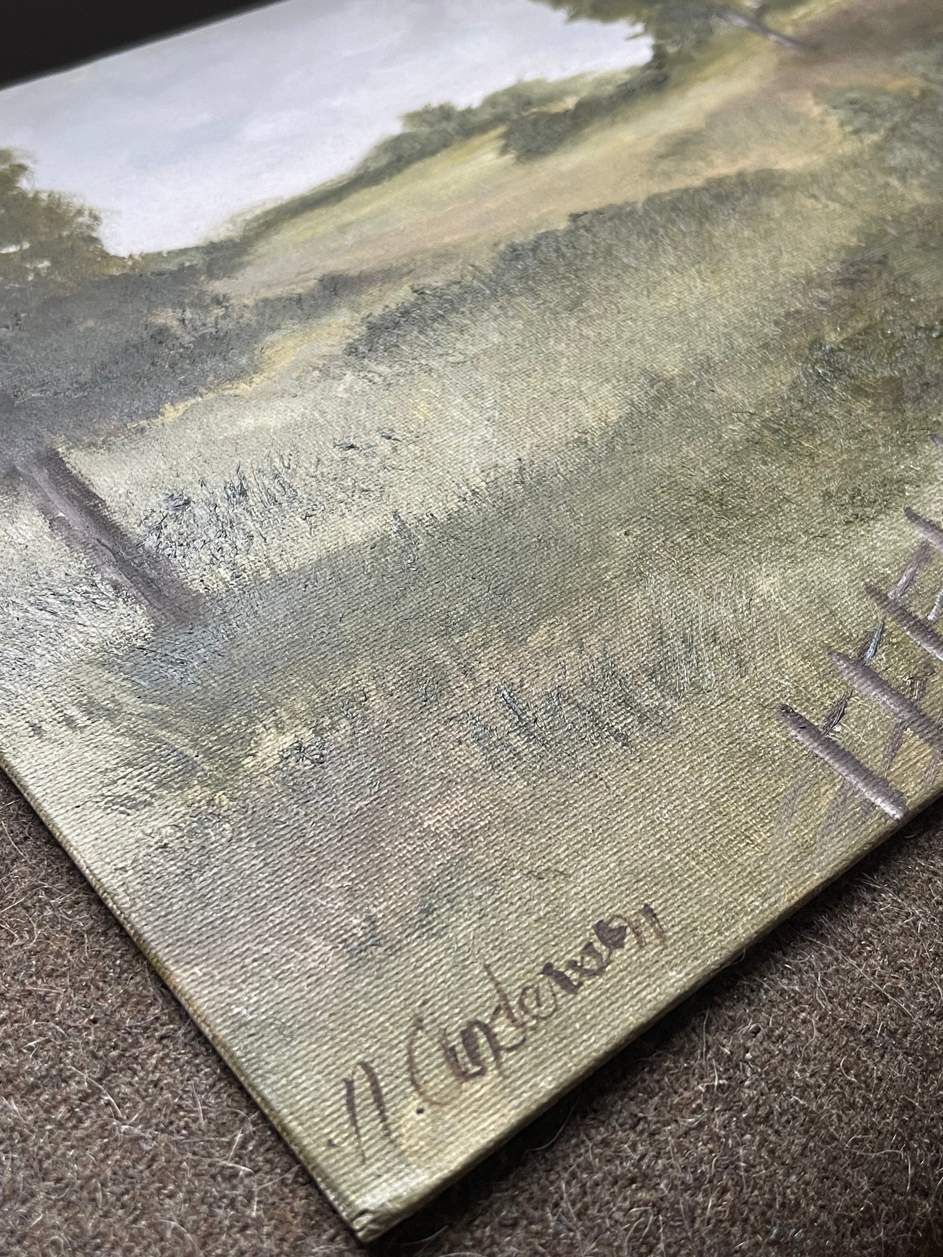 Vintage Countryside Oil Painting – Rustic Landscape Art – Decor by The Olde 1840