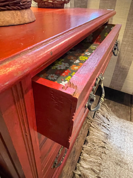 Vintage Side Table with Storage