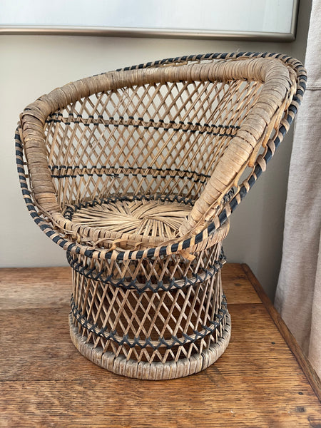 Wicker Peacock Doll/Plant Stand