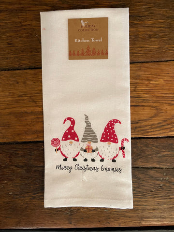 Holiday Collection Kitchen Towel with Gnome